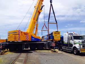 Centurion crane performing lift and shift operations in queensland