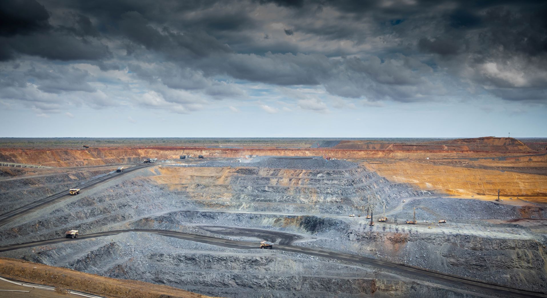 Arial of the Mine Pit at at CITIC Pacific Mining's Sino Iron project in WA